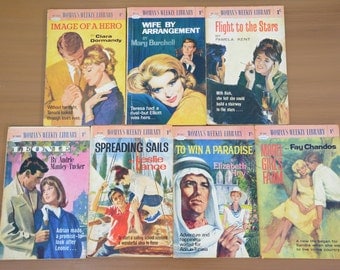 1964 Women's Weekly Library 7 Books Lot No 110-119 Romance Fiction Novel Light Reader - Chandos, Manley-Tucker, Burchell, Dormandy, Lance