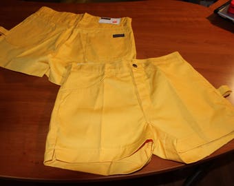 70s 80s Deadstock Washington DEE CEE Highwaisted PAINTER Shorts 1 Pair-Choose Size Yellow Gold Made Usa Nos Original Tag New Old Stock 34/36