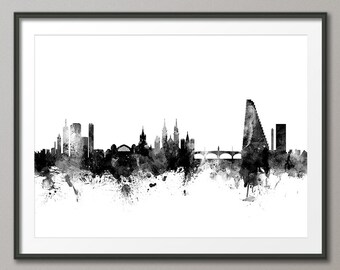 Basel Skyline, Geneva Switzerland Cityscape Art Print (2682)