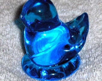 Vtg Leo Ward Bluebird of Happiness Miniature Figurine 1993 Art Glass Paperweight