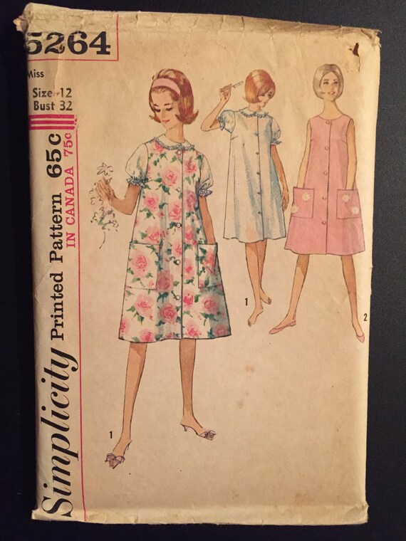Simplicity Sewing Pattern 5264 Misses Nightgown and Duster or Sleeveless Dress Size 12