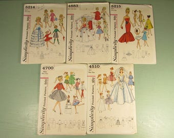 Barbie Sewing Pattern Lot - Vintage 60s Uncut Simplicity