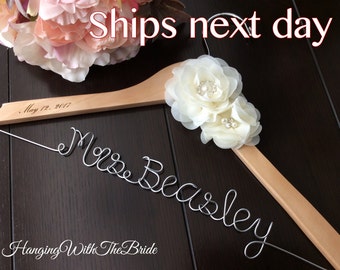 Rush order, Personalized Wedding hanger, custom wire hanger, bridal hanger, bride gift, bridesmaids gift, custom made hanger
