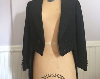 Men's Vintage Clothing / Vintage Mens 1930's Tux Tails Hand Tailored / Unisex
