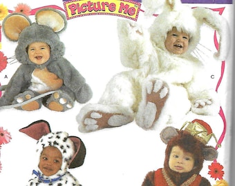 Simplicity 4001 Toddler Costume Sewing Pattern, Picture Me, Mouse, Rabbit, Dalmation & Monkey, Size 1/2 - 4, UNCUT