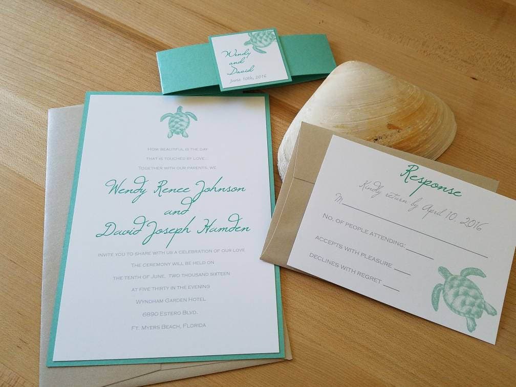Sea Turtle Wedding invitation
