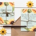 Sunflower wedding invitation SAMPLE / Sunflower by ZannaPaper