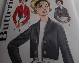 Vintage 1960's Butterick 2439 Jacket Sewing Pattern, Size 12 Bust 32