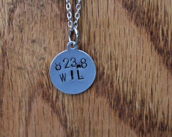 823.8 WIL - Oscar Wilde Dewey Decimel Metal Stamped necklace