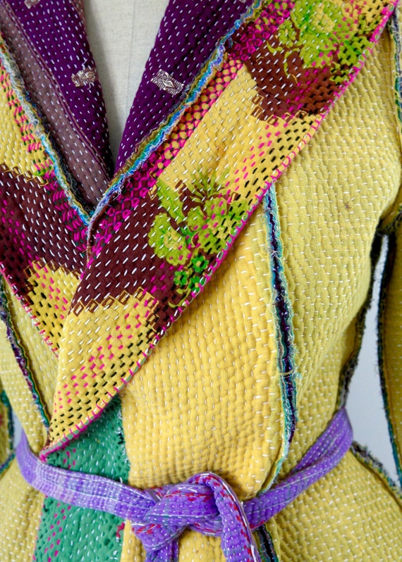 kantha quilt jacket kantha coat kantha jacket hooded coat