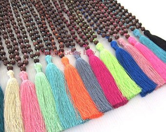 SALE Tassel Necklace Handmade Mala Beaded Necklace Prayer Beaded Tassel Necklace Yoga Jewelry,Gifts,Best Friend, Birthday,Wholesale Jewelry