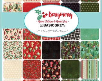 New - Berry Merry Charm Pack by Basic Grey for Moda