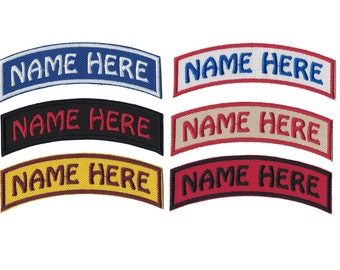 Arched Embroidered Patch Custom Patch Name Patch with Velcro Option Personalized Name Patch Name Tag