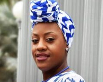 Mahogany Wraps Sorority Collection, Royal Blue and White