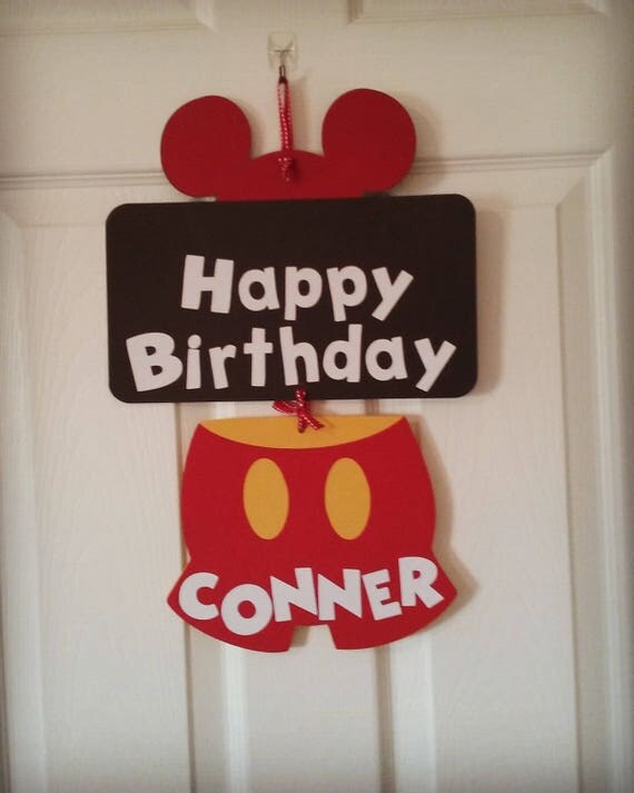 Mickey Mouse Birthday sign-Mickey Mouse Birthday