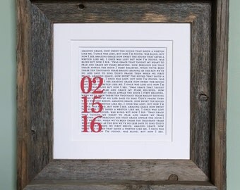 Paper Anniversary Gift | Anniversary Gift Paper| First Anniversary Gift | Anniversary Date and Wedding Vows or Lyrics 8X8