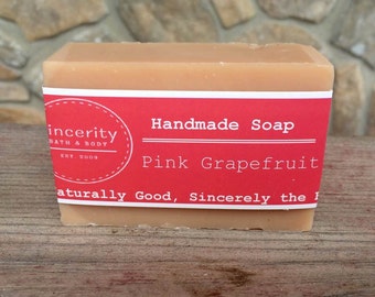 Pink Grapefruit (Handmade cold process soap) Buy 1 bar….Give 1 bar