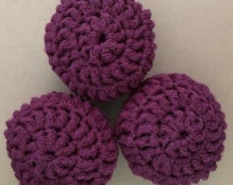 Nylon Net Scrubbies - Garnet - Set of 3 Scrubbers
