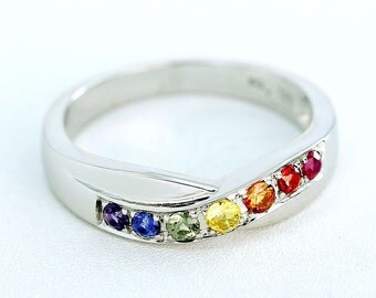 lgbt pride rainbow statement ring sterling silver unisex unusual natural sapphire jewelry copenhagen ring r2072 925 - Rainbow Wedding Rings lgbt pride rainbow statement ring sterling silver unisex unusual natural sapphire jewelry copenhagen ring r2072 925 - Rainbow Wedding Rings