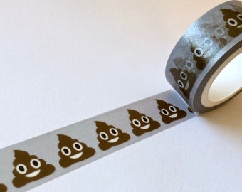 SALE NEW Washi Tape 'POOP Emoji' 15mm x 10 meters