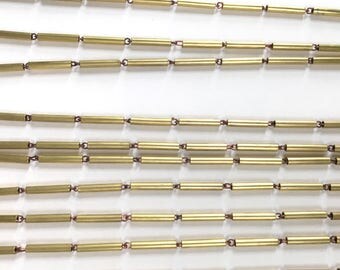 Vintage Tube Chain, Vintage Bar Chain, 4.5FT