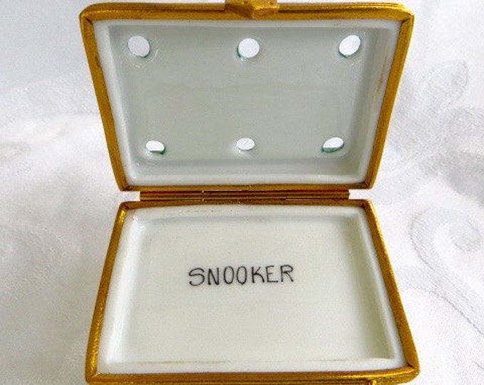 Limoges Box, Snooker Pool Table, Billiard Box, Limoges FRANCE Collectible, Boxes Vintage Authentic