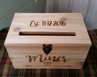 Wedding Card Box, Large Card Box, Rustic Wedding, Wedding Cards, Laser engraved Wedding card Box, Wedding Decor, card box