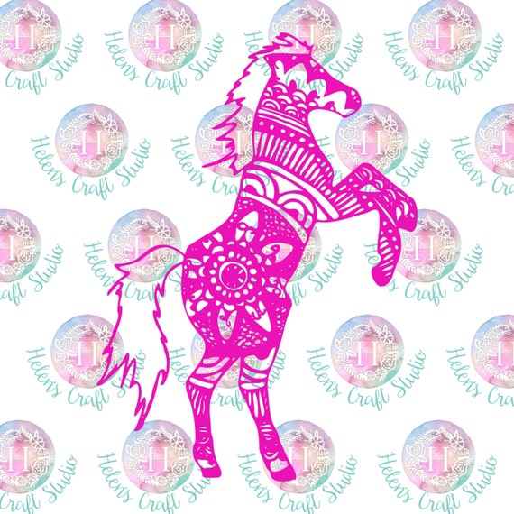 Download Wild Horse Mandala SVG DXF and Studio cutting file