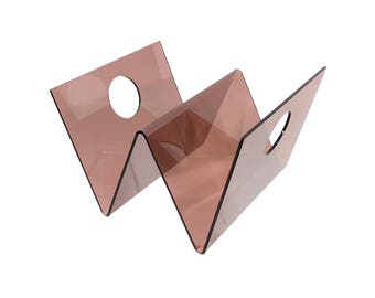 Bent Lucite Magazine Rack Mid Century Modern Italian