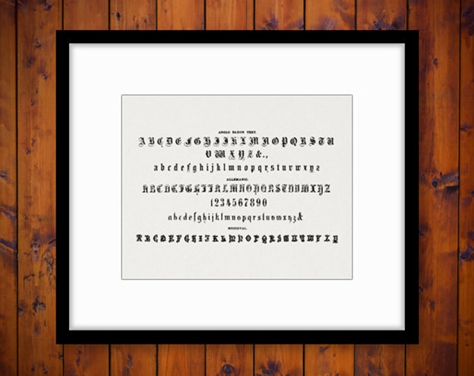 Ancient Alphabets Graphic Digital Download Letters Design Printable Image Vintage Clip Art Jpg Png Eps HQ 300dpi No.424