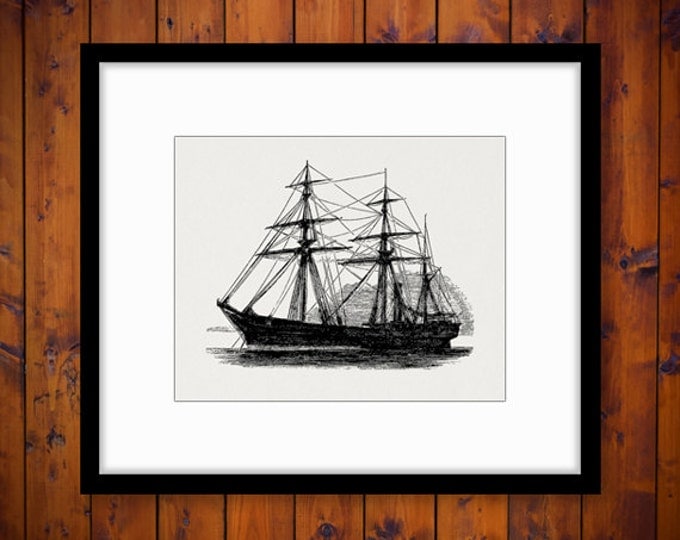 Ship Image Printable Download Antique Boat Graphic Digital Artwork Jpg Png Eps HQ 300dpi No.3637