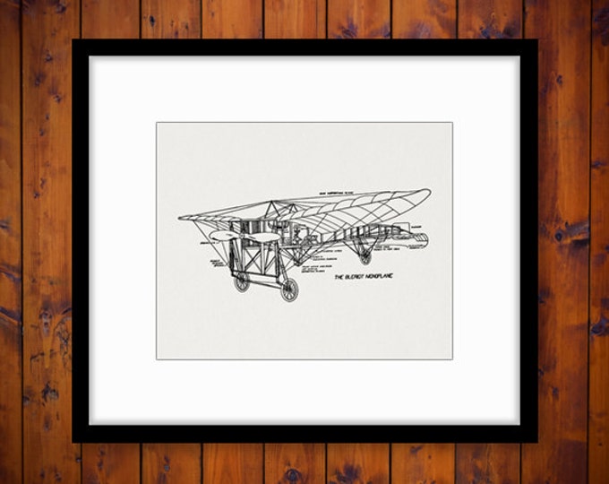 Antique Airplane Diagram Digital Image Download Printable Graphic Vintage Clip Art Jpg Png Eps HQ No.3718