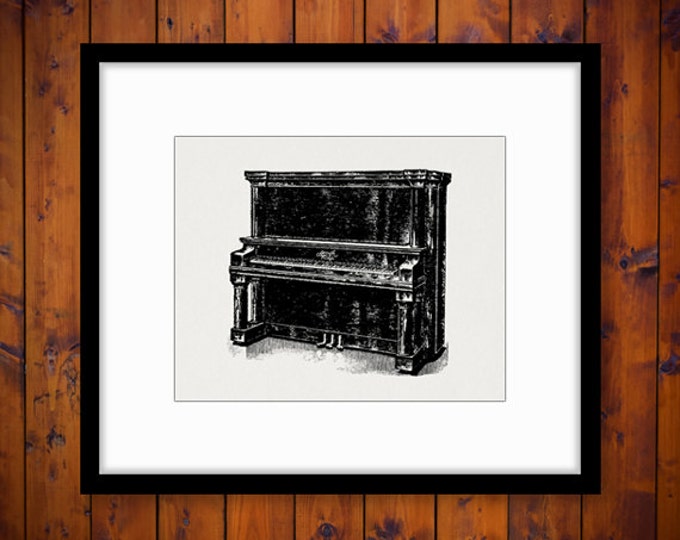 Printable Piano Image Download Antique Illustration Graphic Music Digital Vintage Clip Art Jpg Png Eps HQ 300dpi No.1117