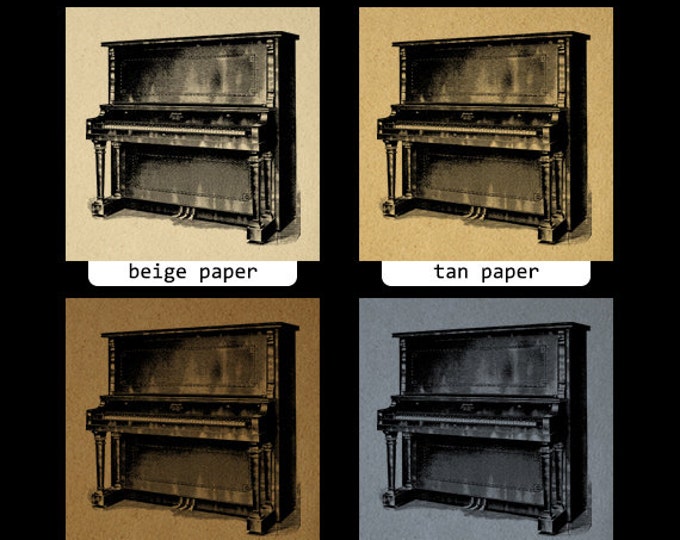 Antique Piano Digital Image Download Printable Graphic Vintage Clip Art Jpg Png Eps HQ No.1222