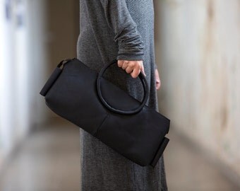 Small black clutch, black evening bag, black clutch purse, black clutch bag,crossbody clutch, black leather clutch, leather purse, for her