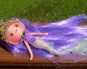 SALE OOAK Japanese Style Pose Doll Sealina mermaid by Boopsie Daisy lavender beauty