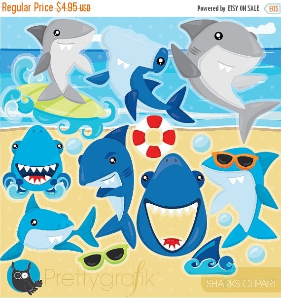 Download 80% OFF SALE Shark clipart Sharks commercial use Shark
