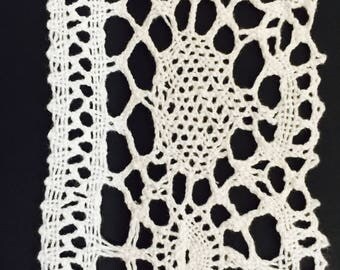 Unusually Wide 4" White Cotton Cluny Crochet-Look Lace