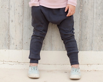 Kids Leggings - Kids Harem Pants <<8 Days Delivery To US>> Kids Clothes, Boy Toddler, Toddler Boy Clothes, Toddler Harem Pants - Coal Gray