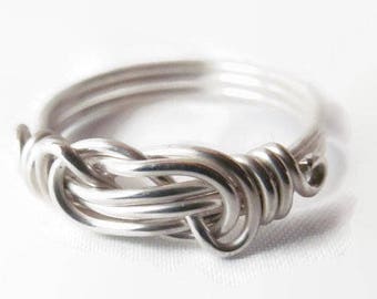 Sterling Silver Love Knot Ring, Infinity Knot Ring, Infinity Love Ring, Sizes 4 - 14