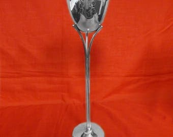 Rare Allan Adler Tall Sterling Wine Cup Chalice, C. 1960s, Monogrammed, Signed