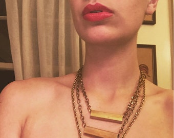 Multistrand brass statement necklace
