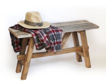 Reclaimed wood bench – Scandinavian - Rustic barn wood furniture – Upcycled entry way seat – Mudroom seat – Indoor outdoor furniture