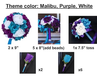 Reserved-Lauren- 27 pc wedding package (Malibu,purple,white)