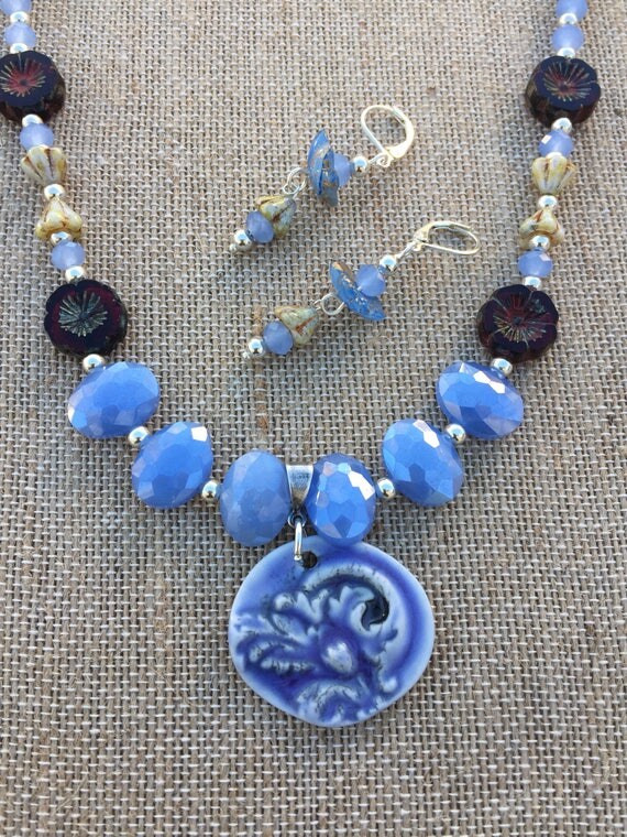 blue pottery jewellery