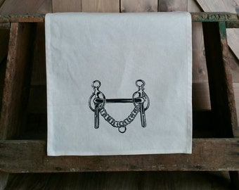 Tea Towel- Liverpool Curb Bit- Unbleached Cotton Equestrian Tea Towel