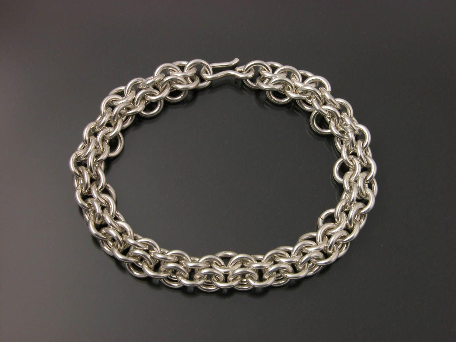 Sterling Silver Heavy Chain Mail Bracelet 8