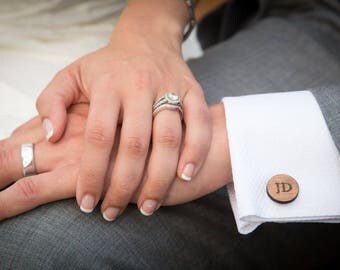 Personalized Wedding Cufflinks, Groom Wedding Cufflinks, Date and Initials Cufflinks, Engraved CuffLinks, Elegant Monogrammed Cufflinks