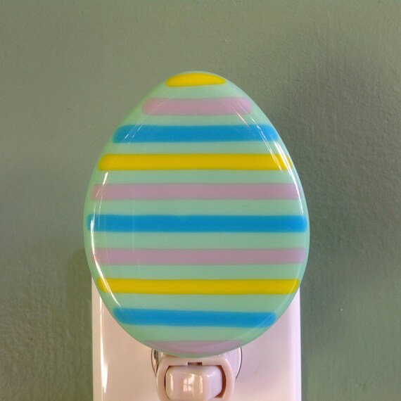 Items similar to Easter Egg, Fused Glass, Easter, Egg, Night Light