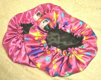 Pink Mummy and Me|Satin Bonnet|Baby|Bonnet|Big Hair|Natural hair|silky bonnet||Sleep cap||African||Hair Accessory||Kids Bonnet |Headscarf